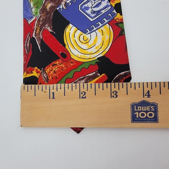 Next Exit Tie BBQ Colorful Fun Novelty Tie - Cookout Fast Food Burger Soda Fries - Picture 8 of 8